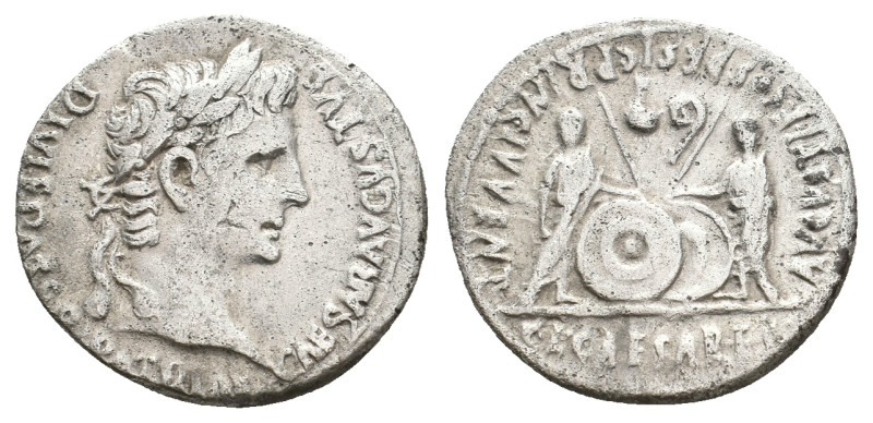 AUGUSTUS, 27 BC-AD 14. AR, Denarius. Lugdunum.
Obv: CAESAR AVGVSTVS DIVI F PATE...