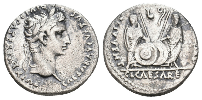 AUGUSTUS, 27 BC-AD 14. AR, Denarius. Lugdunum.
Obv: CAESAR AVGVSTVS DIVI F PATE...