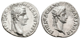 CALIGULA with DIVUS AUGUSTUS, 37-41 AD. AR, Denarius. Lugdunum.
Obv: C CAESAR AVG PON M TR POT IIII COS IIII.
Laureate head of Caligula right.
Rev:...