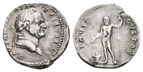 VESPASIAN, 69-79 AD. AR, Denarius. Rome.
Obv: IMP CAESAR VESPASIANVS AVG.
Laureate head of Vespasian, right.
Rev: IOVIS CVSTOS.
Jupiter standing f...