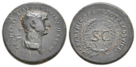 TRAJAN, 98-117 AD. AE. Rome, for use in Syria.
Obv: IMP CAES NER TRAIANO OPTIMO AVG GERM.
Radiate, draped and cuirassed bust right, seen from front....