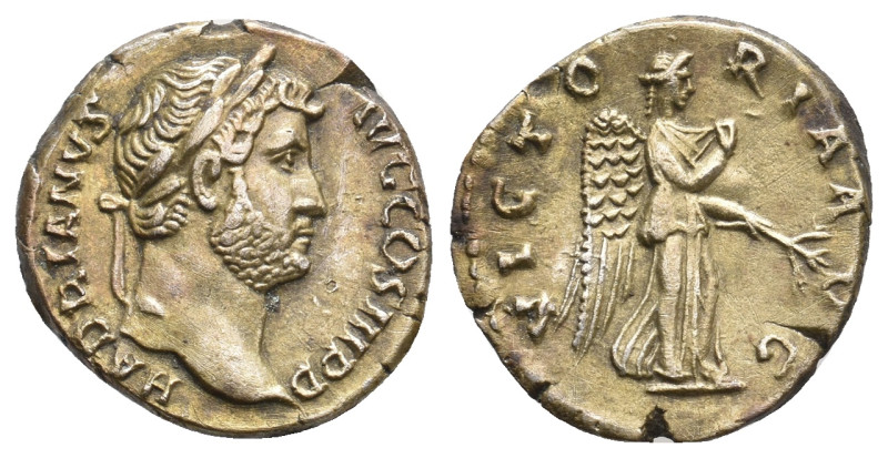 HADRIAN, 117-138 AD. AR, Denarius. Rome.
Obv: HADRIANVS AVG COS III P P.
Laure...