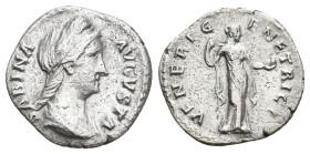 SABINA Augusta, 128-136/7 AD. AR, Denarius. Rome.
Obv: SABINA AVGVSTA.
Draped bust of Sabina, wearing stephane, right.
Rev: VENERI GENETRICI.
Venu...
