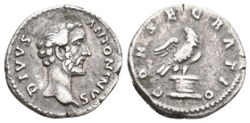 DIVUS ANTONINUS PIUS, Died 161 AD. AR, Denarius. Rome. Struck under Marcus Aurelius.
Obv: DIVVS ANTONINVS.
Bare head of Antoninus Pius, right.
Rev:...