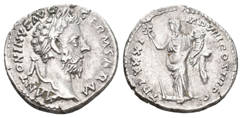 MARCUS AURELIUS, 161-180 AD. Denarius. Rome.
Obv: M ANTONINVS AVG GERM SARM.
L...