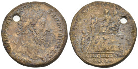 MARCUS AURELIUS, 161-180 AD. AE, sestertius. Rome.
Obv: M ANTONINVS AVG GERM SARM TR P XXXI.
Head of Marcus Aurelius, laureate, right.
Rev: IMP VII...