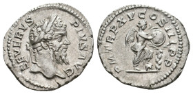 SEPTIMIUS SEVERUS, 193-211 AD. AR, Denarius. Rome.
Obv: SEVERVS PIVS AVG.
Laureate head of Septimius Severus, right.
Rev: P M TR P XV COS III P P....