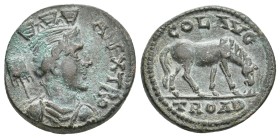TROAS. Alexandria. Pseudo-autonomous. Time of Trebonianus Gallus or Valerian I (251-260). Ae.
Obv: COL TROA.
Turreted and draped bust of Tyche right...