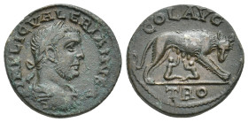 TROAS, Alexandria. Valerian, 253-260 AD. AE.
Obv: IMP LIC VALERIANVS.
Laureate, draped and cuirassed bust of Valerian, right.
Rev: COL AVG TRO.
Sh...