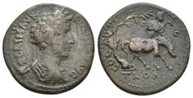 TROAS, Alexandria. Commodus, 177-192 AD. AE, As.
Obv: IMP CAI M AVR COMMOD AVG.
Laureate, draped and cuirassed bust of Commadus, right.
Rev: COL AV...