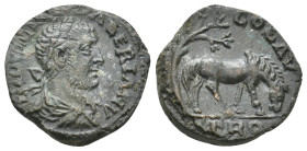 TROAS, Alexandria. Valerian, 253-260 AD. AE.
Obv: IMP LICIN VALERIAN.
Laureate, draped and cuirassed bust of Valerian, right.
Rev: COL AV TRO.
Gra...