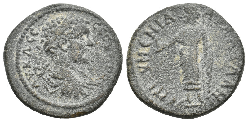 LYDIA, Sala. Septimius Severus, 193-211 AD. AE. Magistrate, Eumenios I.
Obv: AY...