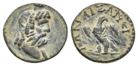 PHRYGIA, Aezani. Pseudo-autonomous, 3rd century AD. AE.
Obv: Draped bust of Serapis right, wearing calathus.
Rev: ΑΙΖΑΝƐΙΤΩΝ.
Eagle standing on lin...