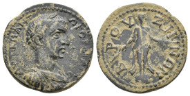 PHRYGIA, Bruzus. Gordian III, 238-244 AD. AE.
Obv: ΑΥΤ Κ Μ ΑΝΤΩ ΓΟΡΔΙΑΝΟϹ.
Laureate, draped and cuirassed bust of Gordian III, right.
Rev: ΒΡΟΥΖΗΝΩ...