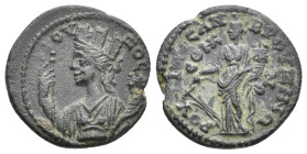 PHRYGIA, Bruzus. Pseudo-autonomous (Septimius Severus to Macrinus, c. 193-218). AE
Obv.: BPOYZOC.
Turreted and draped bust of city-goddess to left, ...