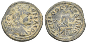 PHRYGIA, Trajanopolis. Pseudo-autonomous, Time of Severans (193-235 AD). AE. Timotheos, first archon.
Obv: ΔHMOC.
Laureate head of Demos, right.
Re...