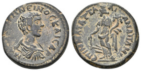 PHRYGIA, Apameia. Caracalla, 198-217 AD. AE. M. Mai. Attalianos, magistrate.
Obv: M AYP ANTΩNЄINOC KAICAP.
Bare-headed, draped and cuirassed bust of...