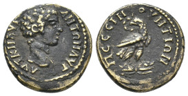 GALATIA, Pessinus. Caracalla, 197-217 AD. AE.
Obv: AΥT K M AΥP ANTΩN AΥΓ.
Bare head of Caracalla, r.
Rev: ΠЄCCINOΥNTIΩN.
Eagle standing facing, wi...