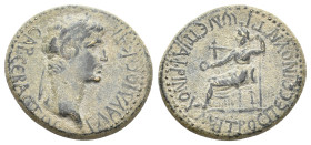GALATIA, Koinon of Galatia. Claudius, circa 49/54 AD. AE. Annius Afrinus,
legatus Augusti, magistrate.
Obv: ΚΛΑΥΔΙΟϹ ΚΑΙϹΑΡ ϹƐΒΑϹΤΟϹ.
Laureate head...