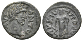Very Rare. Second known example.

PISIDIA, Apollonia Mordiaeum. Antoninus Pius, 138-161 AD.
Obv: ΑΝΤƱΝΙ.
Laureate head of Antoninus Pius, right.
...