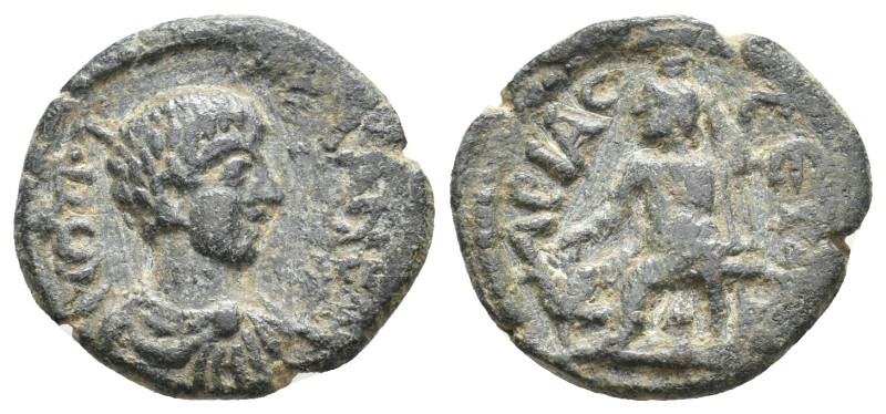 PISIDIA, Ariassus. Geta, 198-209 AD. AE.
Obv: ΠOΠ ΓETAN KA.
Bare-headed, drape...