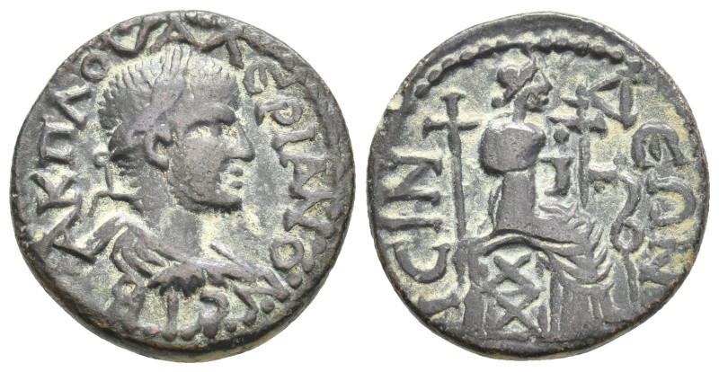 PISIDIA, Isinda. Valerian I, 253-260 AD. AE.
Obv: A K Π Λ OVAΛЄPIANON CIB.
Lau...