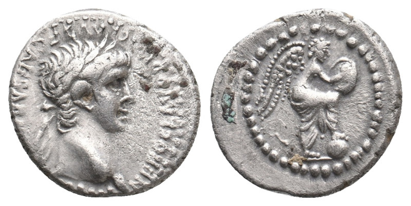 CAPPADOCIA, Caesarea. Nero, 54-68 AD. AR, Hemidrachm.
Obv: NERO CLAVD DIVI [CLA...