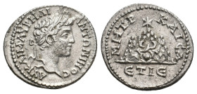 CAPPADOCIA, Caesaraea. Caracalla, 198-217 AD. AR, Drachm.
Obv: Laureate, draped and cuirassed bust of Caracalla, right.
Rev. ΜΗΤΡΟΠΟ ΚΑΙΣΑΡЄΙA / ЄT ...