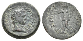 CILICIA, Hierapolis-Castabala. Nerva, 96-98 AD. AE.
Obv: ΝΕΡΟΥΑϹ ΚΑΙϹΑΡ.
Laureate head of Nerva, r.
Rev: ΙΕΡΟΠΟΛΙ[ΤΩΝ].
Nike standing, l. holding ...
