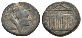 CILICIA, Tarsus. Pseudo-autonomous, 2nd century AD. AE.
Obv: ΤΑΡСΟV ΜΗΤΡΟΠΟΛЄOC.
Turreted, veiled and draped bust of Tyche right.
Rev: Decastyle te...