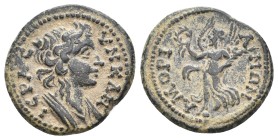 PHRYGIA, Amorium. Semi-autonomous issue.

Obv: IEPA C-YNΚΛH(TOC). Laureate head right with slight drapery

Rev: ΑΜΟΡΙΑΝΩΝ; Nike standing left, hol...