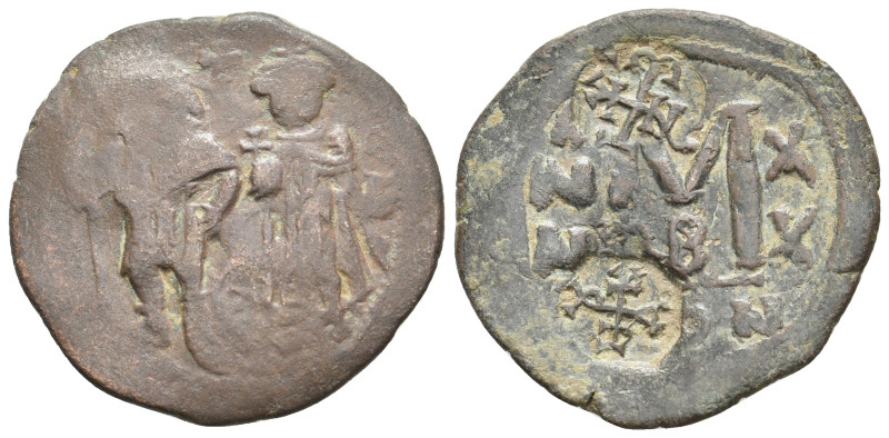 HERACLIUS, HERACLIUS CONSTANTINE, 610-641 AD. AE, Follis. Constantinople.
Obv: ...