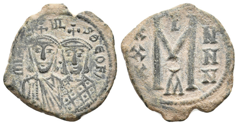 MICHAEL I RHANGABE with THEOPHYLACTUS, 811-813 AD. AE, Follis. Constantinople.
...
