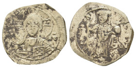 NICEPHORUS III BOTANIATES. 1078-1081 AD. EL Tetarteron Nomisma. Constantinople.
Obv: Facing bust of Christ Pantokrator; behind, cross within nimbus c...