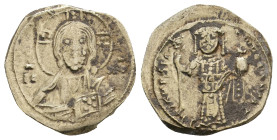 NICEPHORUS III BOTANIATES. 1078-1081 AD. EL Tetarteron Nomisma. Constantinople.
Obv: Facing bust of Christ Pantokrator; behind, cross within nimbus c...
