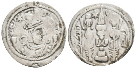 Sasanian Kings. Hormizd IV. AD 579-590 Dated RY 10 (AD 589), (AP) Abarshahr (Khurasan) mint or (AT) Adurbadagan (Azerbaijan)
Observe: Crowned bust ri...