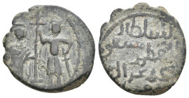 Rare

Islamic.Anatolia & al-Jazira (Post-Seljuk). Salduqids. 'IZZ AL-DIN SALTUQ, 1129-1168 AD /523-563 AH. Fals.
Obv: Imperial figure standing faci...