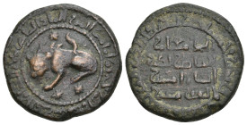 Islamic, Ayyubids. Egypt. AL-NASIR I SALAH AL-DIN YUSUF (Saladin), 1169-1193 AD / 564-589 AH. AE, Dirham.
Obv: Lion seated left surrounded by four st...