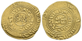 Crusaders, Kingdom of Jerusalem, c 1180s - 1250, gold Bezant, 3rd phase, in imitation of the Fatimid Dinar of al-Amir Abu 'Ali al-Mansur, double margi...