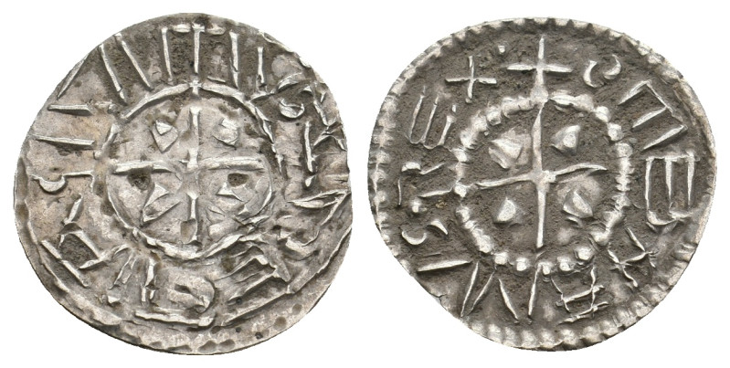 Hungary. STEPHAN I, 997-1038 AD. AR, Denar.
Obv: +STEPHANVS REX.
Isosceles cro...