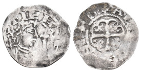Norman. Stephen, 1135-1154 AD. AR, Penny.
Obv: Crowned bust right, holding lis-tipped scepter.
Rev: Cross moline.
North 873; SCBC 1278.
Condition:...
