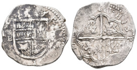 Spain. PHILIP, 4 Reales. Uncertain mint.
Obv: PHI[LIP]PUS] / B.
Crowned arms. Crowned M is mint mark of Madrid.
Rev: HISP[ANIARU]M [REX].
Cross wi...
