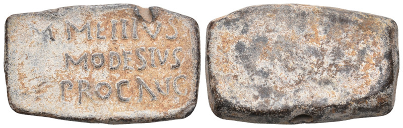 PB Roman inscribed lead seal (1st century BC-1st century AD).
A lead block with...