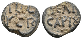 PB Byzantine bilingual seal (5th-6th century AD).
Obv: Greek inscription of two lines.
Rev: Latin inscription of two lines.
Condition: Near Very Fi...