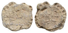 PB Islamic uncertain seal (c. 10th century AD)
Obv: Legend in Arabic.
Rev: Legend in Arabic.
Condition: Near Fine.
Weight: 4.96 g.
Diameter: 21.2...