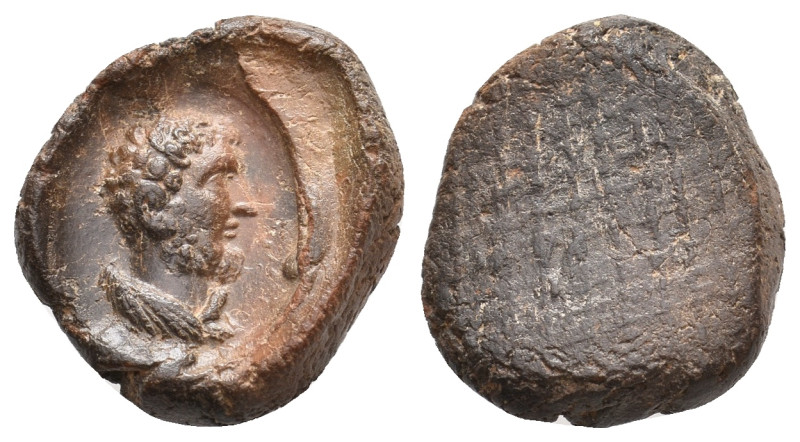 Graeco-Roman clay seal impression (2nd century AD).
Obv: Bust of Marcus Aureliu...