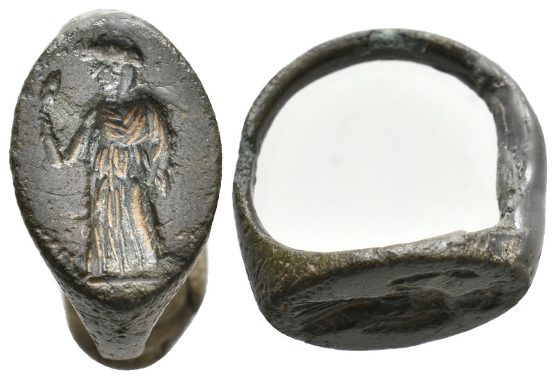 ANCIENT ROMAN BRONZE RING (1ST-5TH CENTURY AD.)
Uncertain Goddess
Condition : ...