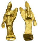 ANCIENT GREEK GOLD FIGURINE (CIRCA 3RD-1ST CENTURY BC)
Condition : See picture. No return
Weight : 1.89 g
Diameter: 22.8 mm