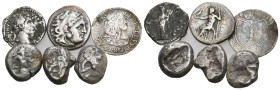 6 GREEK/ROMAN SILVER/BRONZE COIN LOT
See picture.No return.