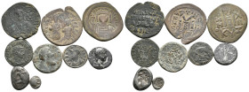 9 GREEK/ROMAN/BYZANTINE SILVER/BRONZE COIN LOT
See picture.No return.